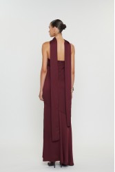 MIX AND MATCH Nepheli Dress Burgundy Μάξι Φόρεμα